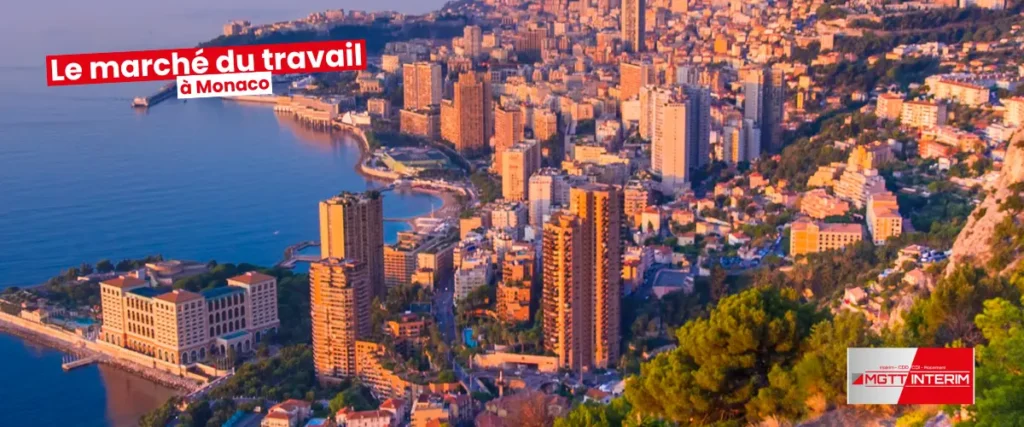 Vue panoramique de Monaco avec ses bâtiments luxueux et son environnement côtier.