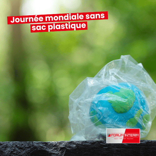 À l'occasion de la Journée Mondiale Sans Sac Plastique, sensibilisons-nous à l'importance de réduire l'utilisation des sacs plastiques.